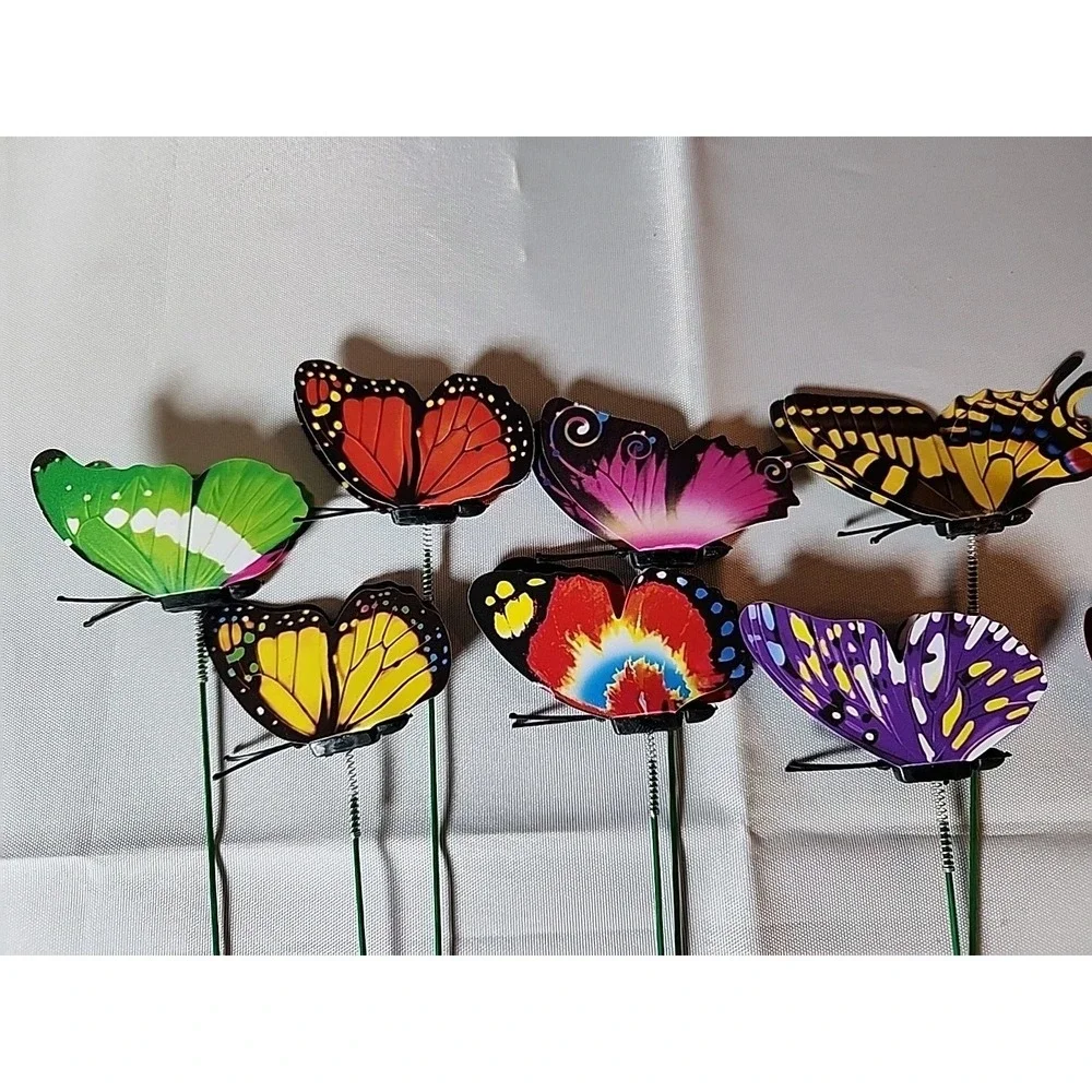 10pcs Spring Butterfly Stakes Indoor Plants & Garden Decor Realistic Waterproof